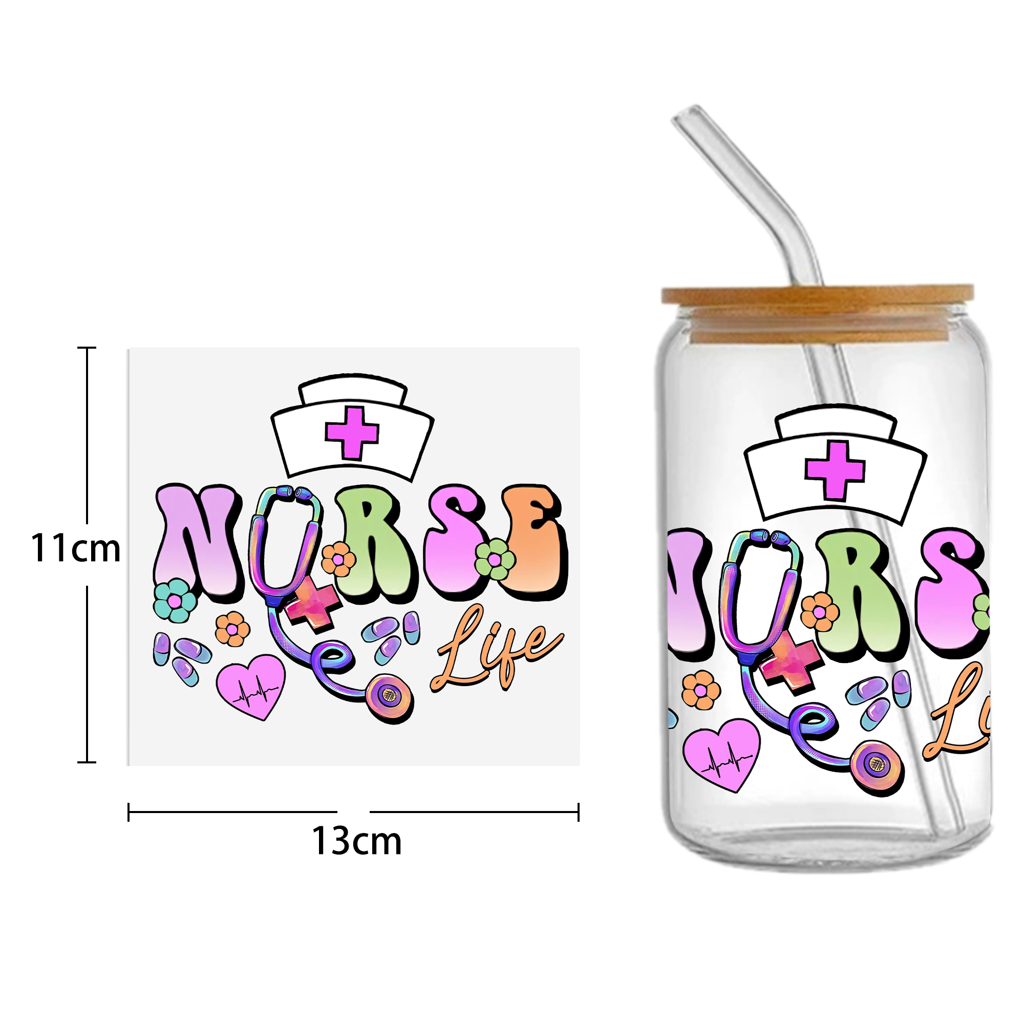 Health Style Doctor 16oz Tumbler Template DTF Sticker Cup Cool Personalize UV Wrap Transfer Sticker Custom Label DIY Waterproof - Image 9