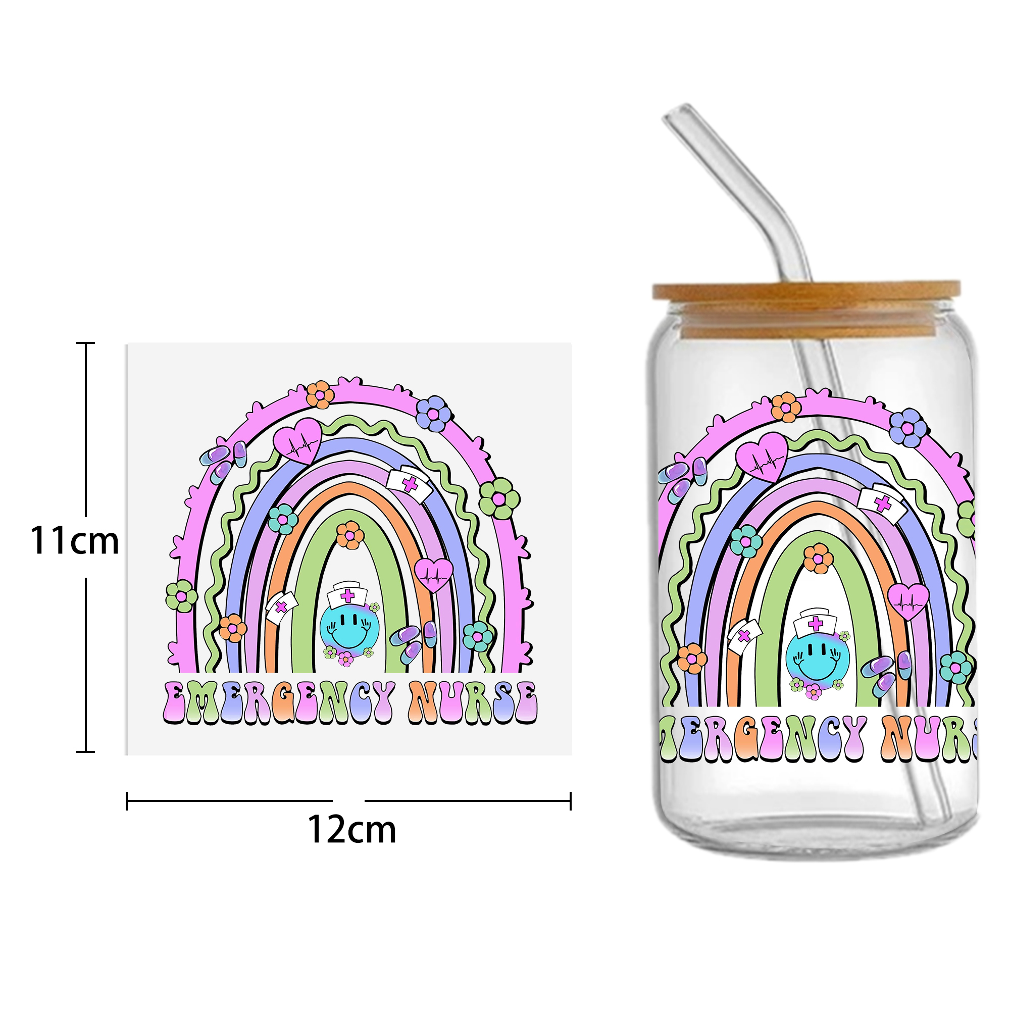 Health Style Doctor 16oz Tumbler Template DTF Sticker Cup Cool Personalize UV Wrap Transfer Sticker Custom Label DIY Waterproof - Image 13