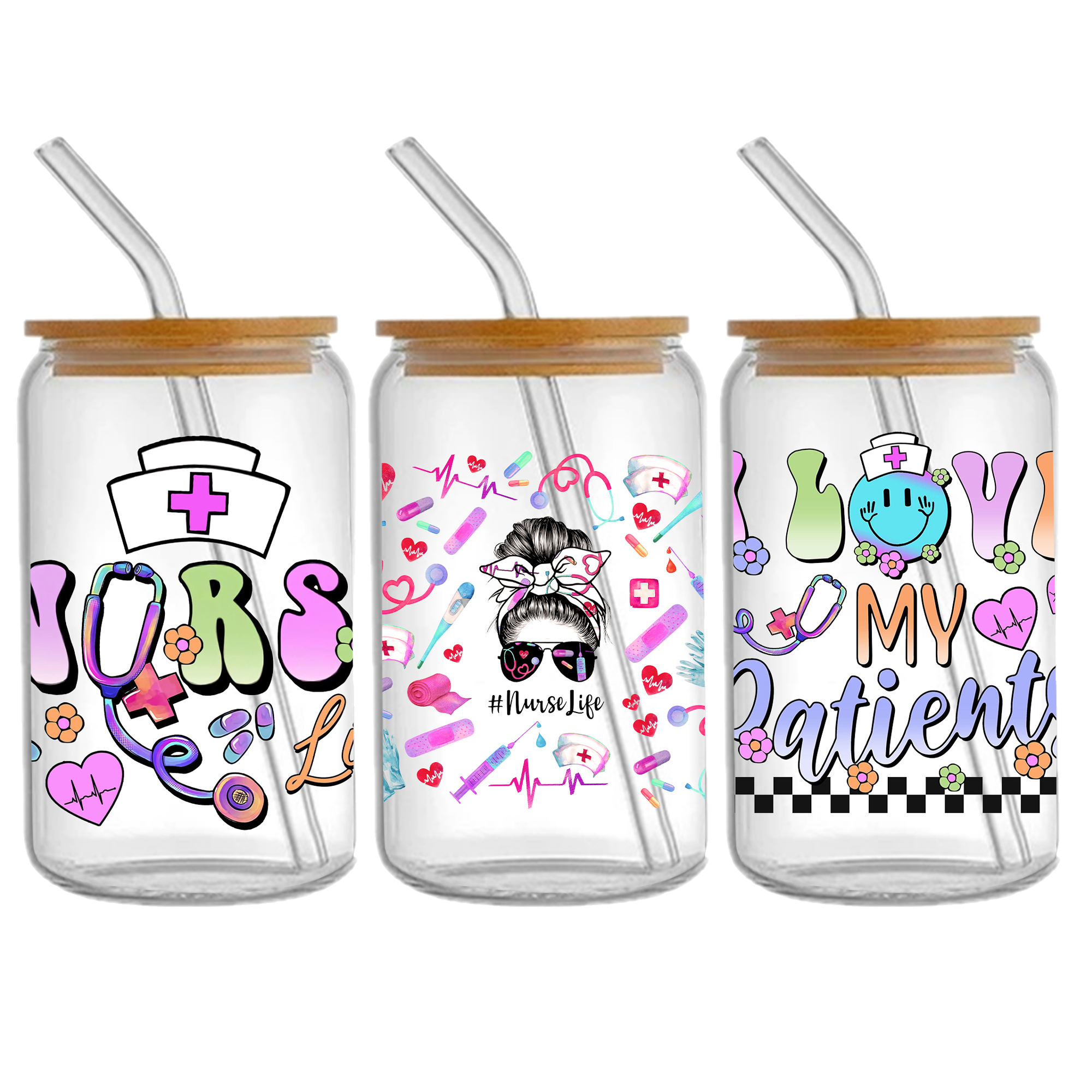 Health Style Doctor 16oz Tumbler Template DTF Sticker Cup Cool Personalize UV Wrap Transfer Sticker Custom Label DIY Waterproof - Image 14