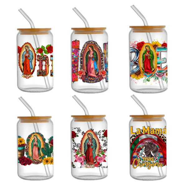 Mother'S Day Virgencita UV DTF Sticker For 16oz Cups Wrap Transfer Sticker Custom Labels DIY Logo Waterproof - Image 2