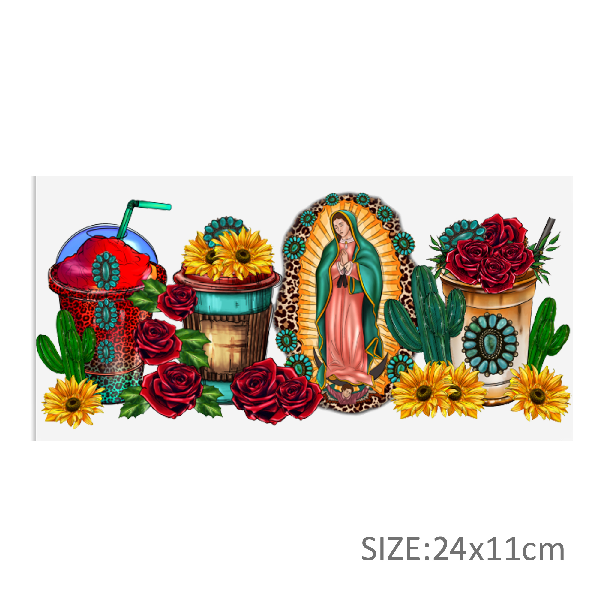 Mother'S Day Virgencita UV DTF Sticker For 16oz Cups Wrap Transfer Sticker Custom Labels DIY Logo Waterproof - Image 6