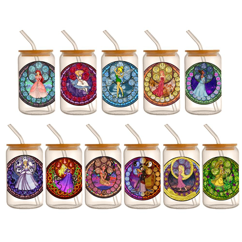 Disney Princess 16oz DTF Sticker Cups Cool Personalize UV Wrap Transfer Sticker Custom Labels DIY Logo Waterproof - Image 16