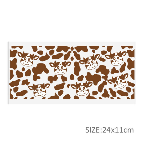 Cow Leopard UV DTF Sticker For 16oz Cups Wrap Transfer Sticker Custom Labels DIY Logo Waterproof - Image 3