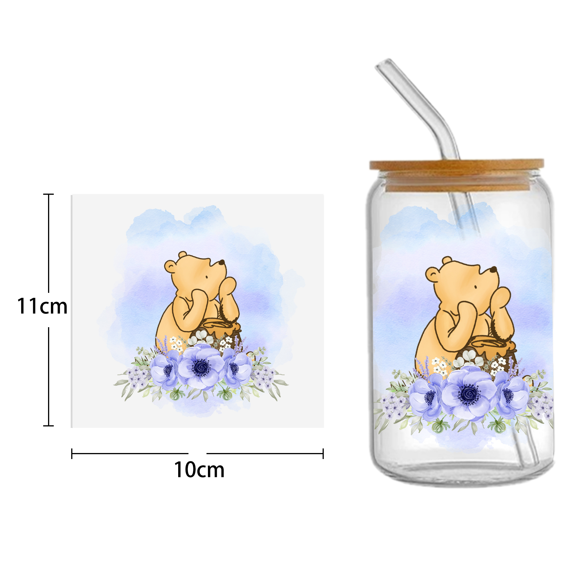Disney Winnie DTF Sticker For Cups Cool Personalize UV Wrap Transfer Sticker Custom Labels DIY Logo Waterproof - Image 30