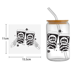 Autumn Pumpkin 16oz DTF Sticker Cups Cool Personalize UV Wrap Transfer Sticker Custom Labels DIY Logo Waterproof