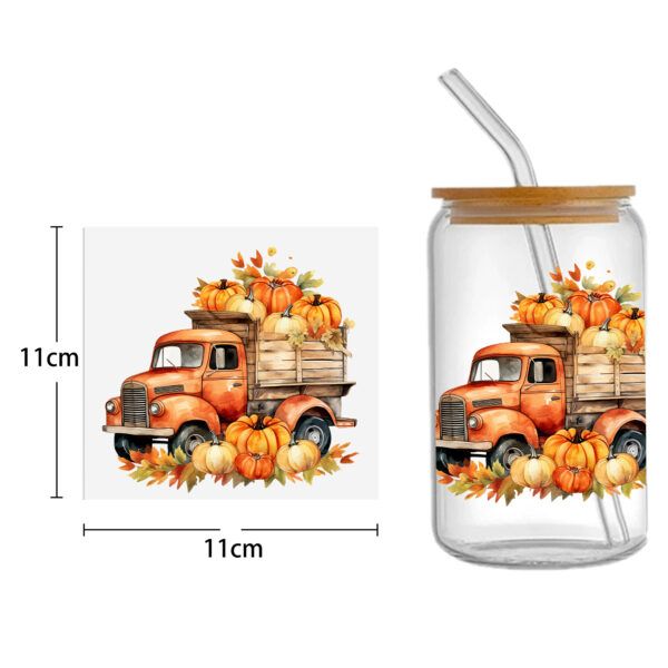 Autumn Pumpkin 16oz DTF Sticker Cups Cool Personalize UV Wrap Transfer Sticker Custom Labels DIY Logo Waterproof - Image 9