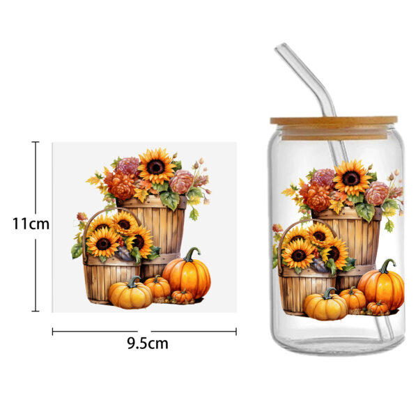 Autumn Pumpkin 16oz DTF Sticker Cups Cool Personalize UV Wrap Transfer Sticker Custom Labels DIY Logo Waterproof - Image 10