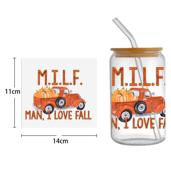 Autumn Pumpkin 16oz DTF Sticker Cups Cool Personalize UV Wrap Transfer Sticker Custom Labels DIY Logo Waterproof - Image 14