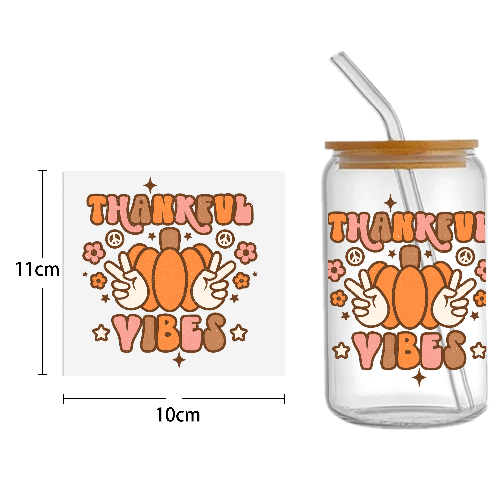 Autumn Pumpkin 16oz DTF Sticker Cups Cool Personalize UV Wrap Transfer Sticker Custom Labels DIY Logo Waterproof - Image 15