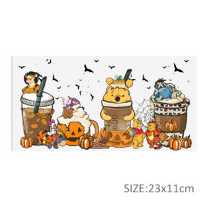 Disney Winnie 16oz DTF Sticker For Cups Cool Personalize UV Wrap Transfer Sticker Custom Labels DIY Logo Waterproof