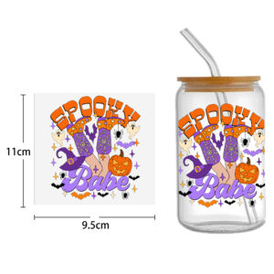 Skull Holloween 16oz Tumbler Template DTF Sticker Cup Cool Personalize UV Wrap Transfer Sticker Custom Label DIY Waterproof
