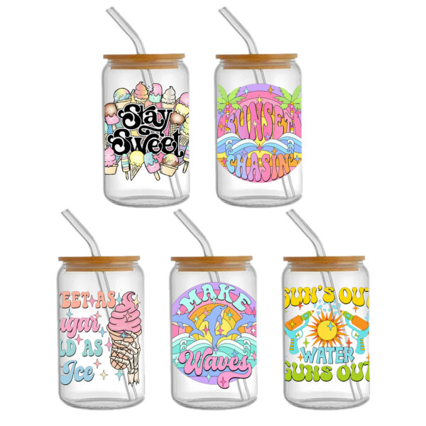 Skull Holloween 16oz Tumbler Template DTF Sticker Cup Cool Personalize UV Wrap Transfer Sticker Custom Label DIY Waterproof - Image 16