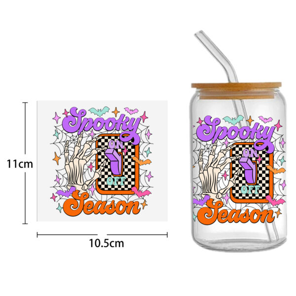 Skull Holloween 16oz Tumbler Template DTF Sticker Cup Cool Personalize UV Wrap Transfer Sticker Custom Label DIY Waterproof - Image 19