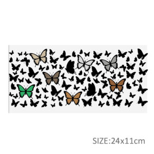 Butterfly Leopard 16oz DTF Sticker Cup Cool Personalize UV Wrap Transfer Sticker Custom Label DIY Logo Waterproof