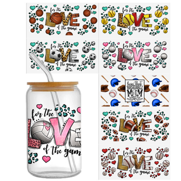 Baseball Basketball DTF Sticker For Cups Personalize UV Wrap Transfer Sticker Custom Labels DIY Logo Waterproof - Image 9
