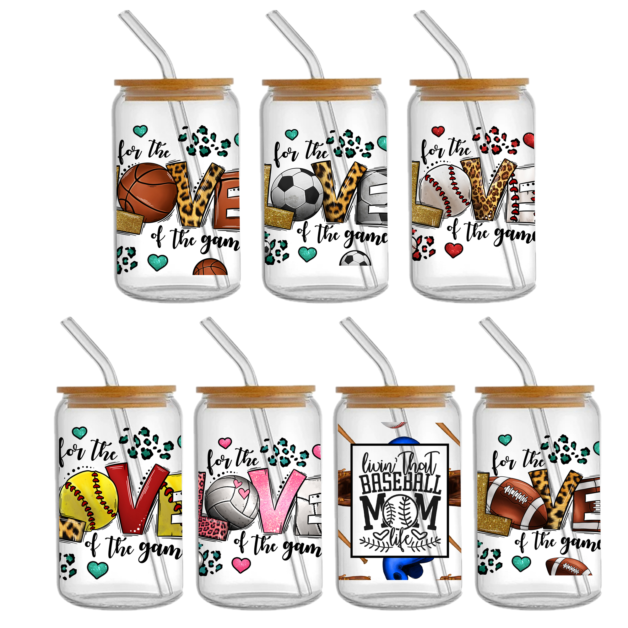 Baseball Basketball DTF Sticker For Cups Personalize UV Wrap Transfer Sticker Custom Labels DIY Logo Waterproof - Image 10