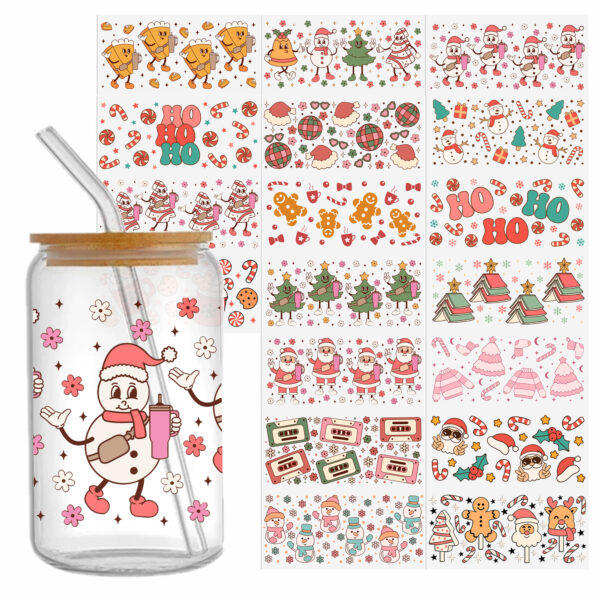 Christmas 16oz DTF Sticker For Cups Cool Personalize UV Wrap Transfer Sticker Custom Labels DIY Logo Waterproof - Image 22