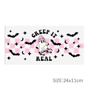 Halloween Ghost DTF Sticker For Cups Personalize UV Wrap Transfer Sticker Custom Labels DIY Logo Waterproof