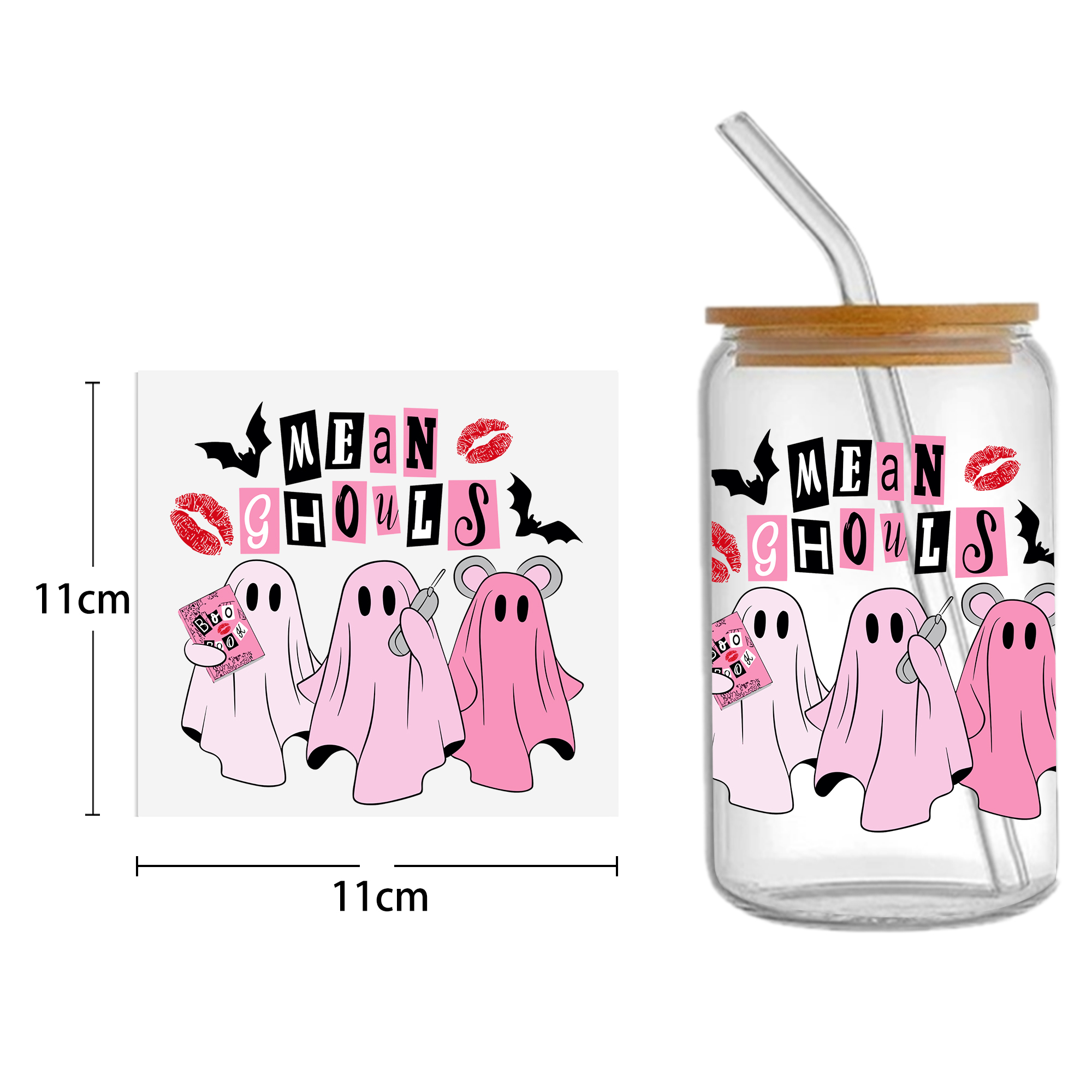 Halloween Ghost DTF Sticker For Cups Personalize UV Wrap Transfer Sticker Custom Labels DIY Logo Waterproof - Image 5