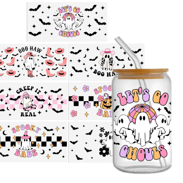 Halloween Ghost DTF Sticker For Cups Personalize UV Wrap Transfer Sticker Custom Labels DIY Logo Waterproof - Image 7