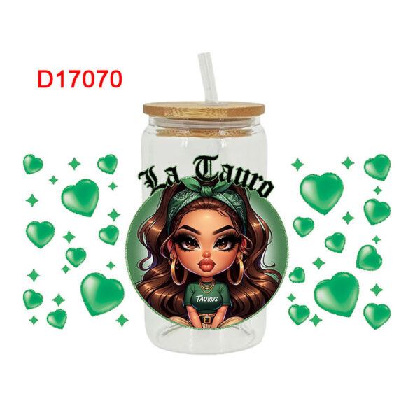 Cholo Girls Themed UV DTF Transfer Sticker For The 16oz Libbey Glasses Wraps Cup Can DIY Waterproo - Image 4