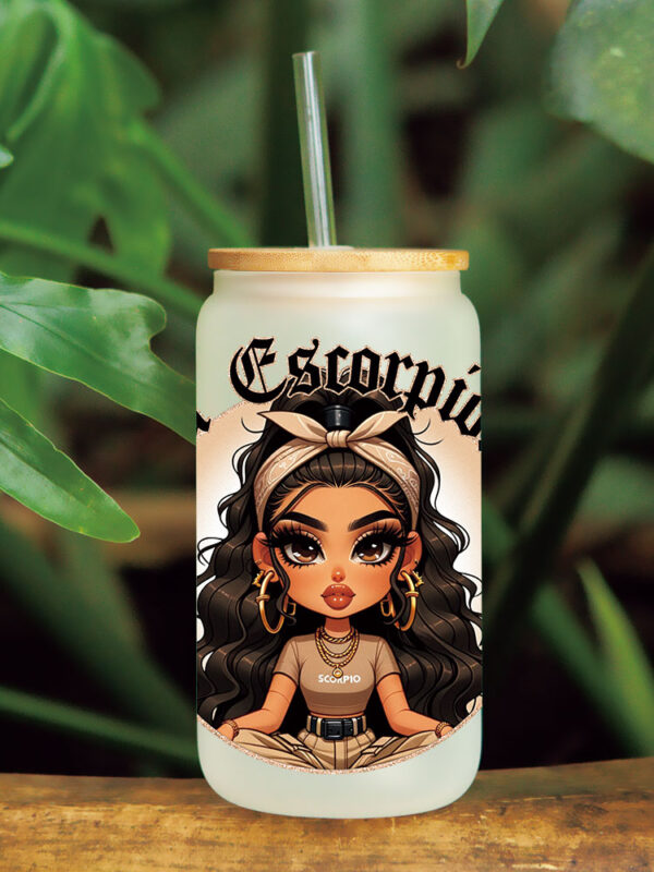Cholo Girls Themed UV DTF Transfer Sticker For The 16oz Libbey Glasses Wraps Cup Can DIY Waterproo - Image 8