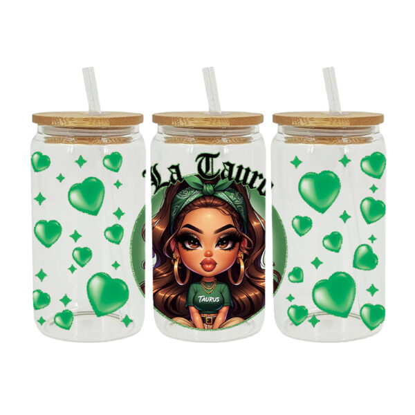Cholo Girls Themed UV DTF Transfer Sticker For The 16oz Libbey Glasses Wraps Cup Can DIY Waterproo - Image 9