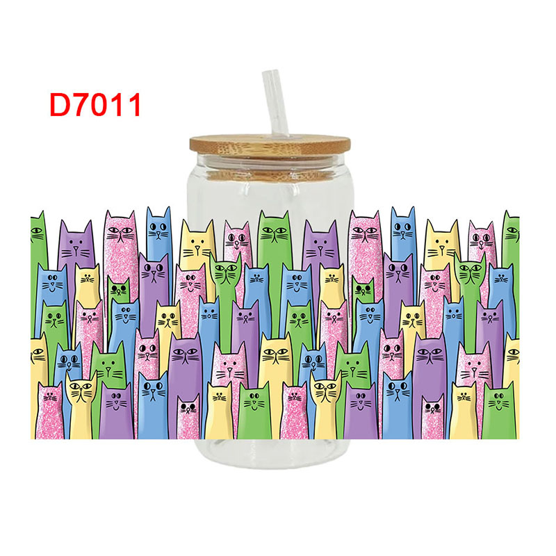 UV DTF Transfer Sticker Animals Themed For The 16oz Libbey Glasses Wraps Cup Can DIY Waterproof Easy To Use Custom Decals