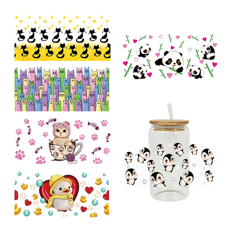 UV DTF Transfer Sticker Animals Themed For The 16oz Libbey Glasses Wraps Cup Can DIY Waterproof Easy To Use Custom Decals - Image 5