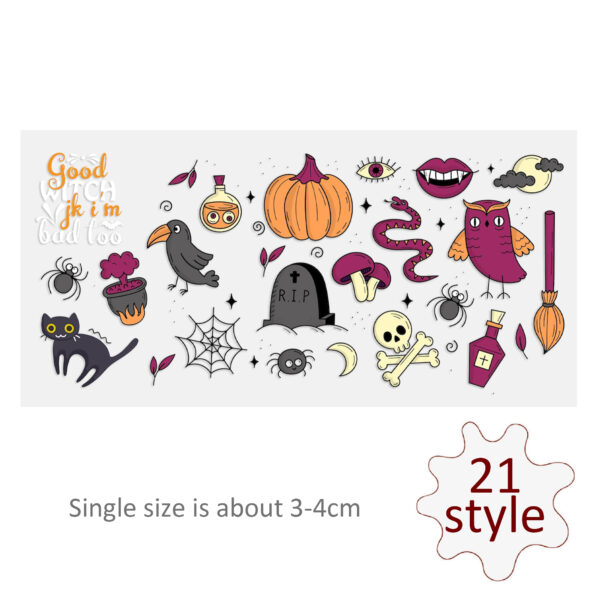 Halloween Skull UV DTF Sticker For Cups Laptop Wrap Transfer Sticker Custom Labels DIY Logo Waterproof - Image 6