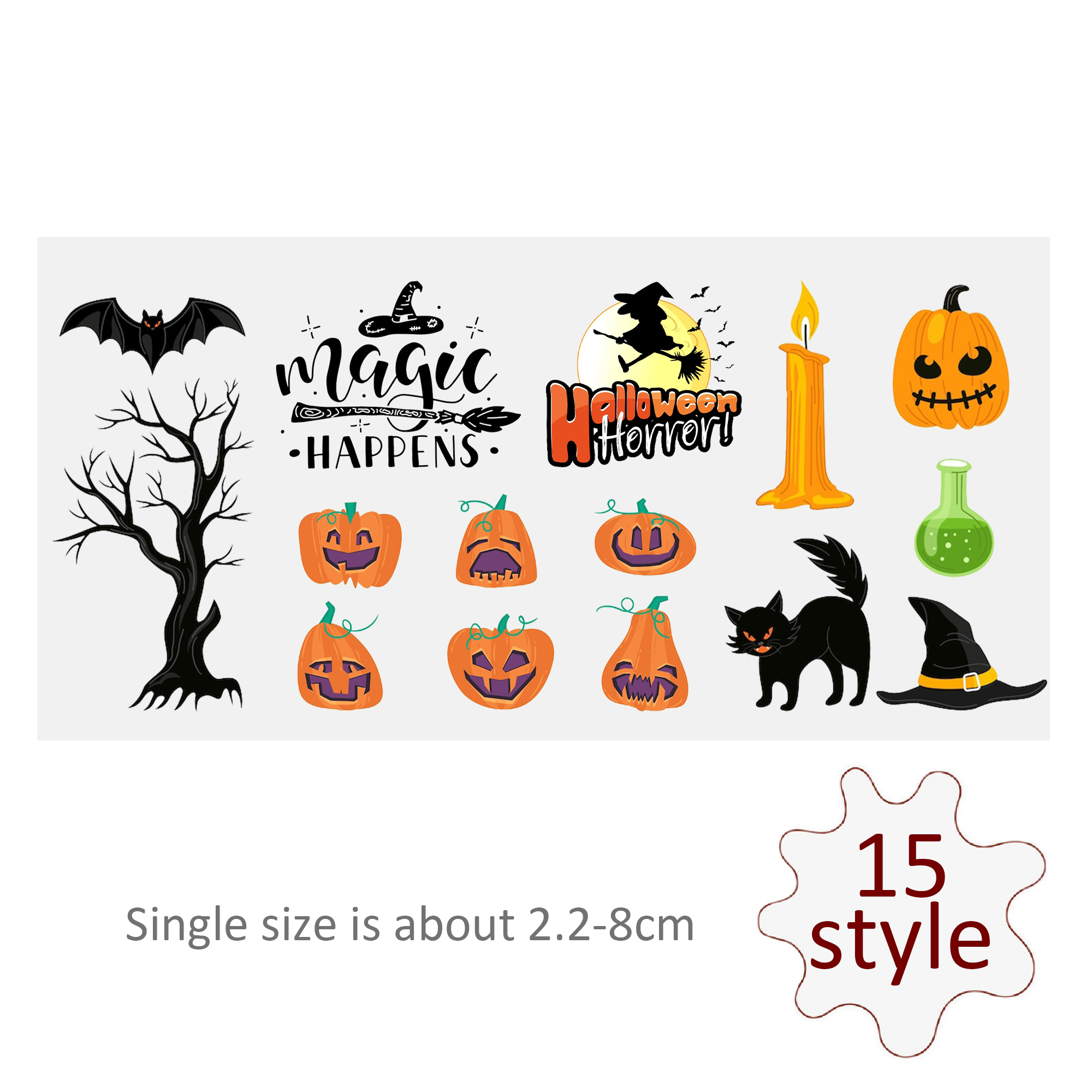 Halloween Skull UV DTF Sticker For Cups Laptop Wrap Transfer Sticker Custom Labels DIY Logo Waterproof - Image 18