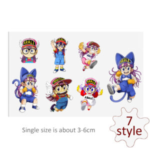 Cartoon Girl DTF Sticker For Cups Cool Personalize UV Wrap Transfer Sticker Custom Labels DIY Logo Waterproof