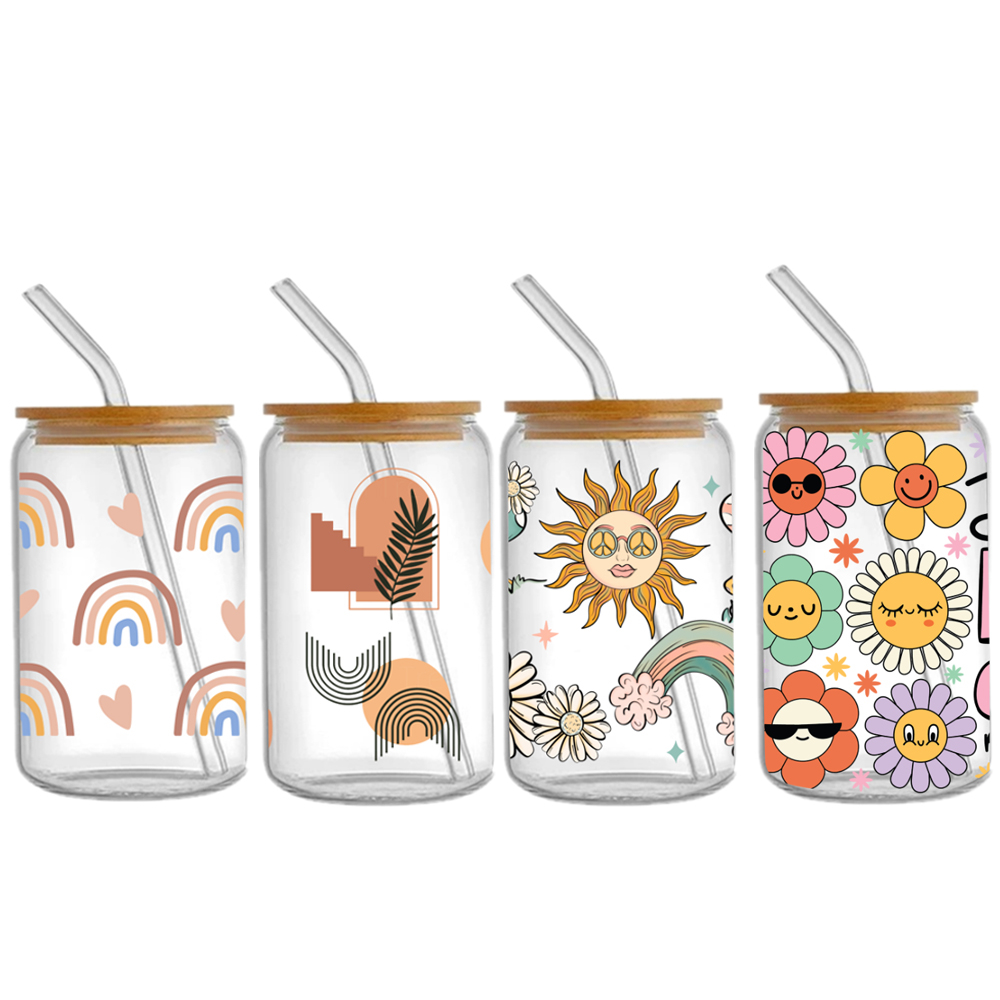 Geometric Patterns UV DTF Sticker For 16oz Cups Wrap Transfer Sticker Custom Labels DIY Logo Waterproof - Image 7