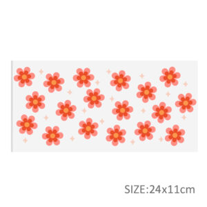 Flower Series 16oz DTF Sticker Cups Cool Personalize UV Wrap Transfer Sticker Custom Label DIY Logo Waterproof