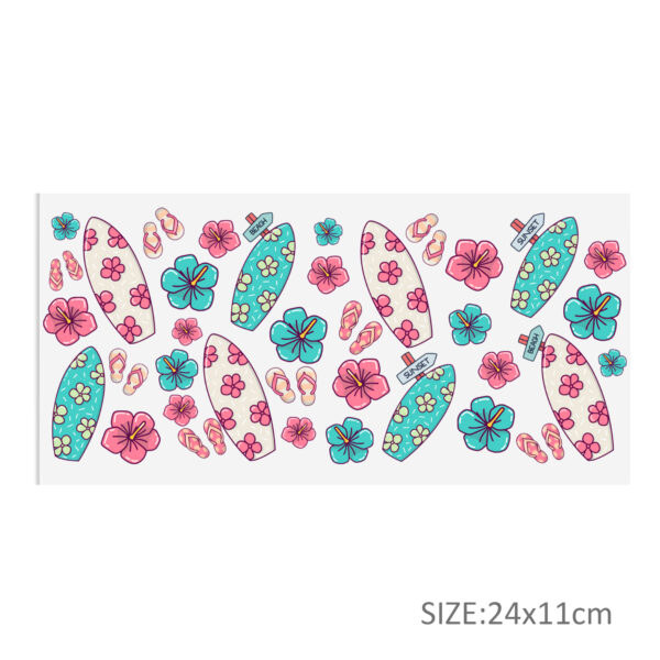 Flower Series 16oz DTF Sticker Cups Cool Personalize UV Wrap Transfer Sticker Custom Label DIY Logo Waterproof - Image 3