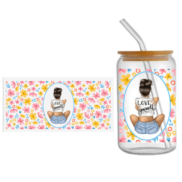 Flower Series 16oz DTF Sticker Cups Cool Personalize UV Wrap Transfer Sticker Custom Label DIY Logo Waterproof - Image 6