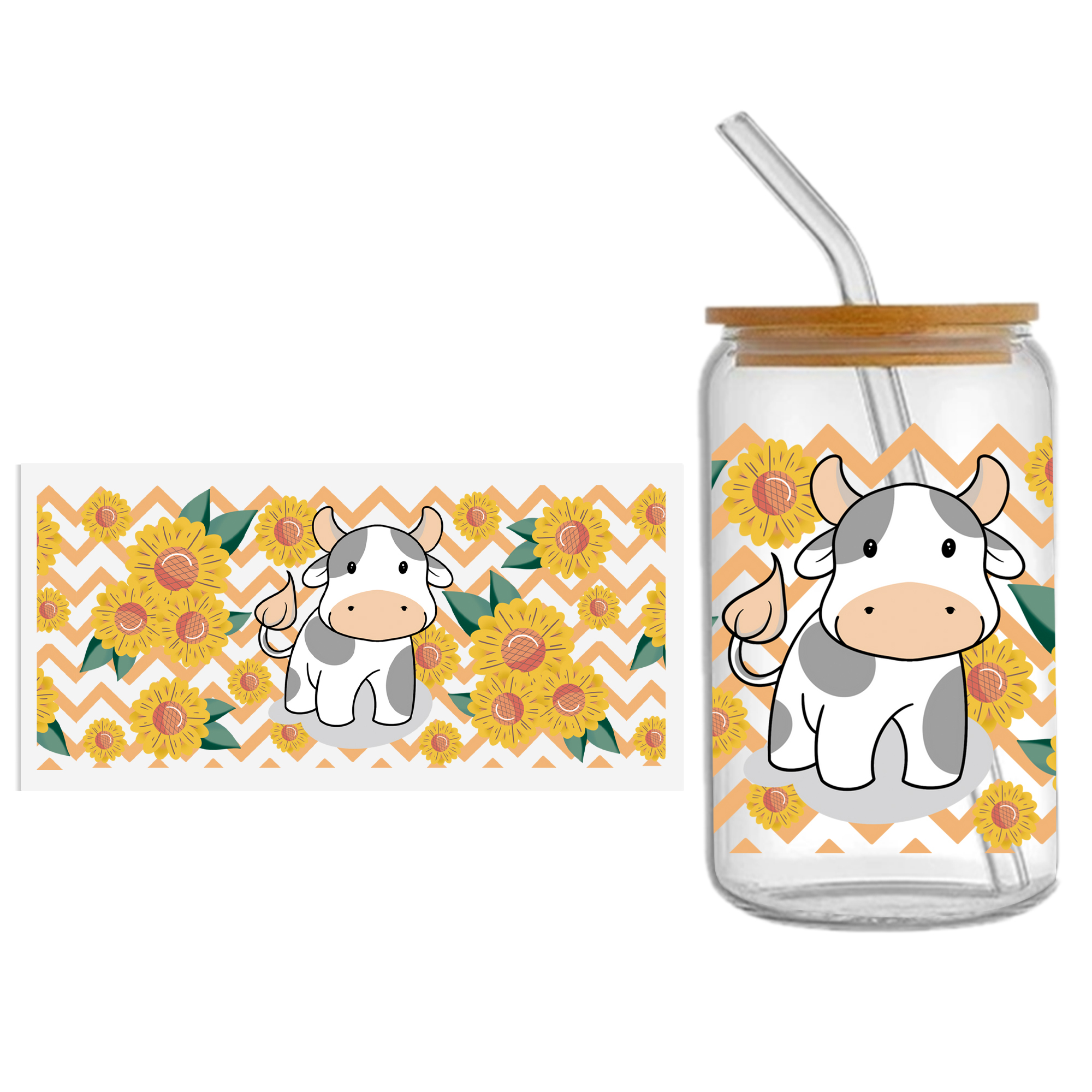 Flower Series 16oz DTF Sticker Cups Cool Personalize UV Wrap Transfer Sticker Custom Label DIY Logo Waterproof - Image 7