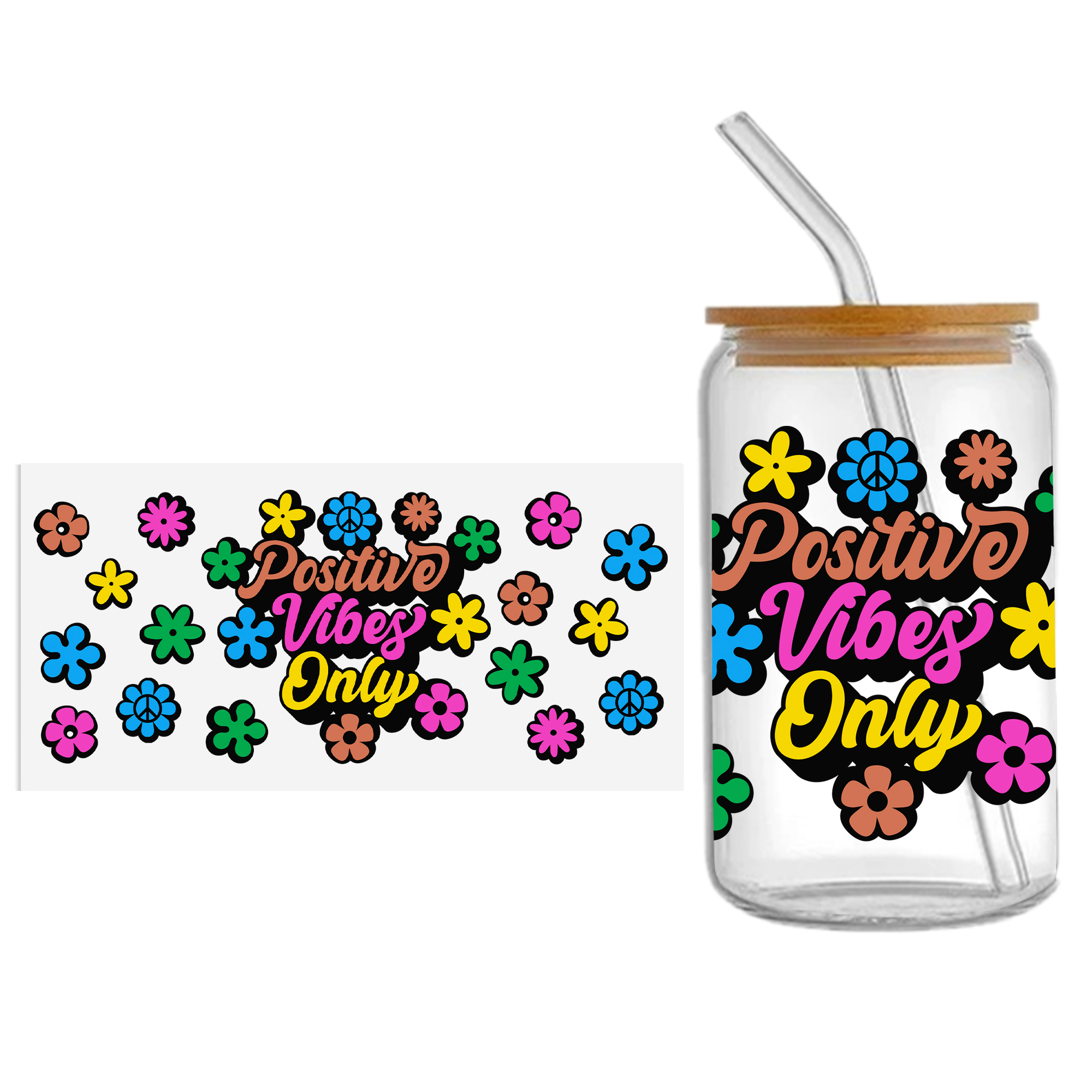 Flower Series 16oz DTF Sticker Cups Cool Personalize UV Wrap Transfer Sticker Custom Label DIY Logo Waterproof - Image 8