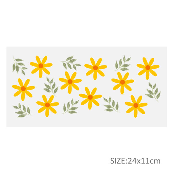 Flower Series 16oz DTF Sticker Cups Cool Personalize UV Wrap Transfer Sticker Custom Label DIY Logo Waterproof - Image 10
