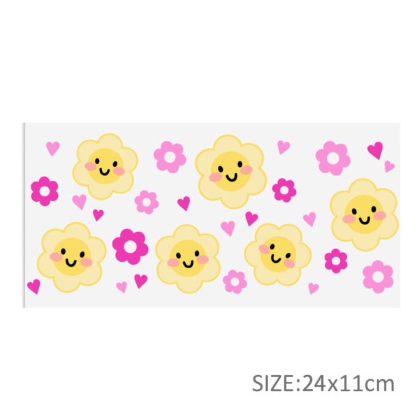 Flower Series 16oz DTF Sticker Cups Cool Personalize UV Wrap Transfer Sticker Custom Label DIY Logo Waterproof - Image 11