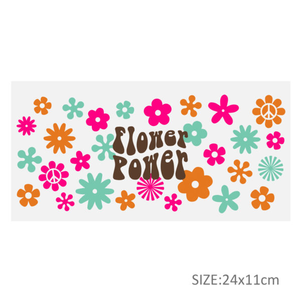 Flower Series 16oz DTF Sticker Cups Cool Personalize UV Wrap Transfer Sticker Custom Label DIY Logo Waterproof - Image 19