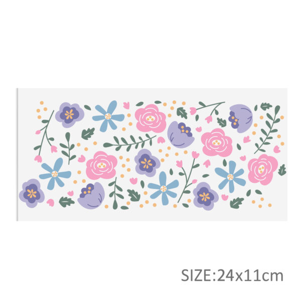 Flower Series 16oz DTF Sticker Cups Cool Personalize UV Wrap Transfer Sticker Custom Label DIY Logo Waterproof - Image 21