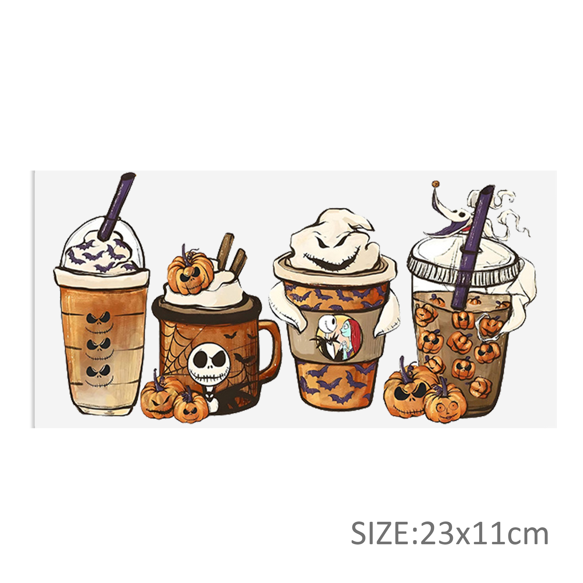 Halloween Skull DTF Sticker For Cups Cool Personalize UV Wrap Transfer Sticker Custom Labels DIY Logo Waterproof