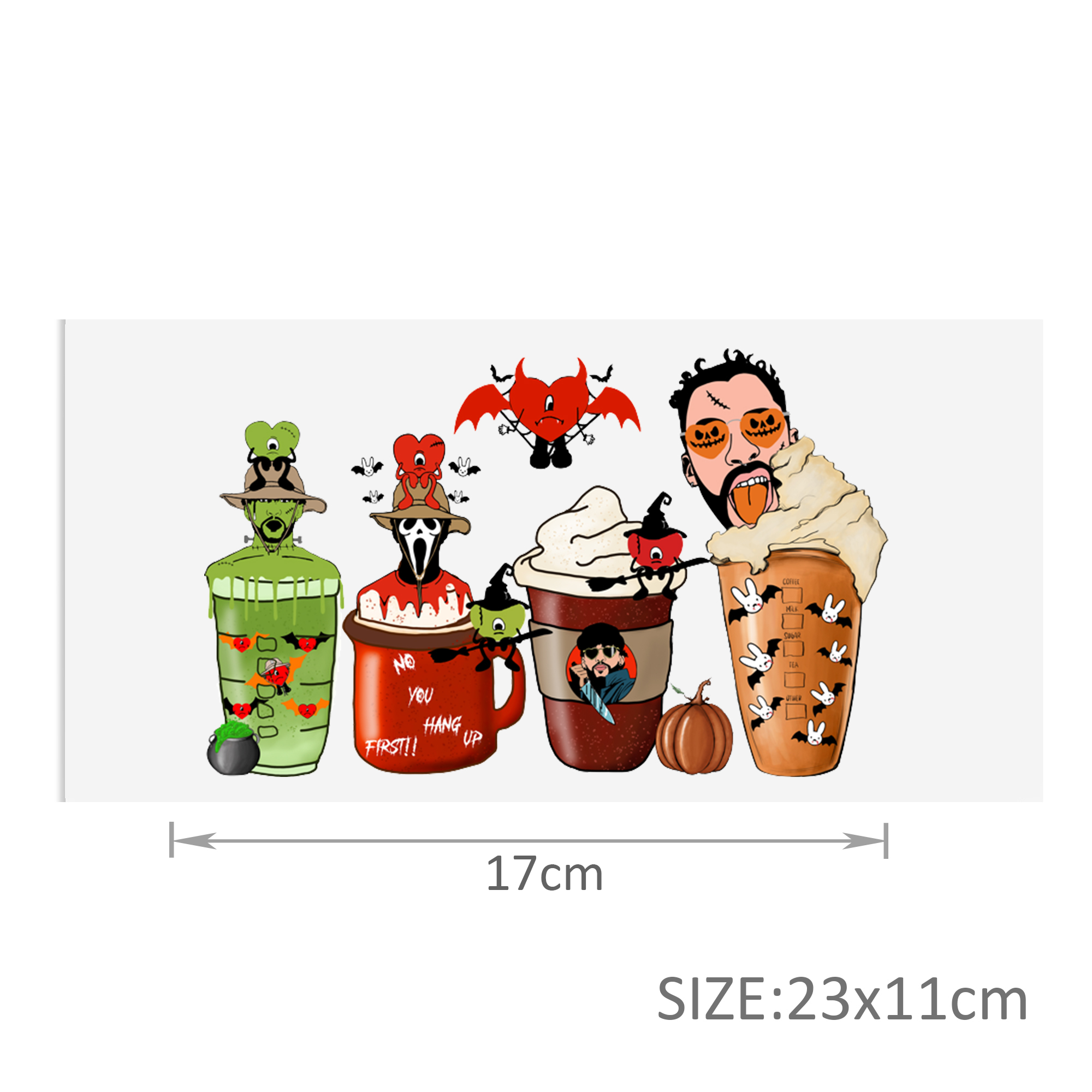 Halloween Skull DTF Sticker For Cups Cool Personalize UV Wrap Transfer Sticker Custom Labels DIY Logo Waterproof - Image 3