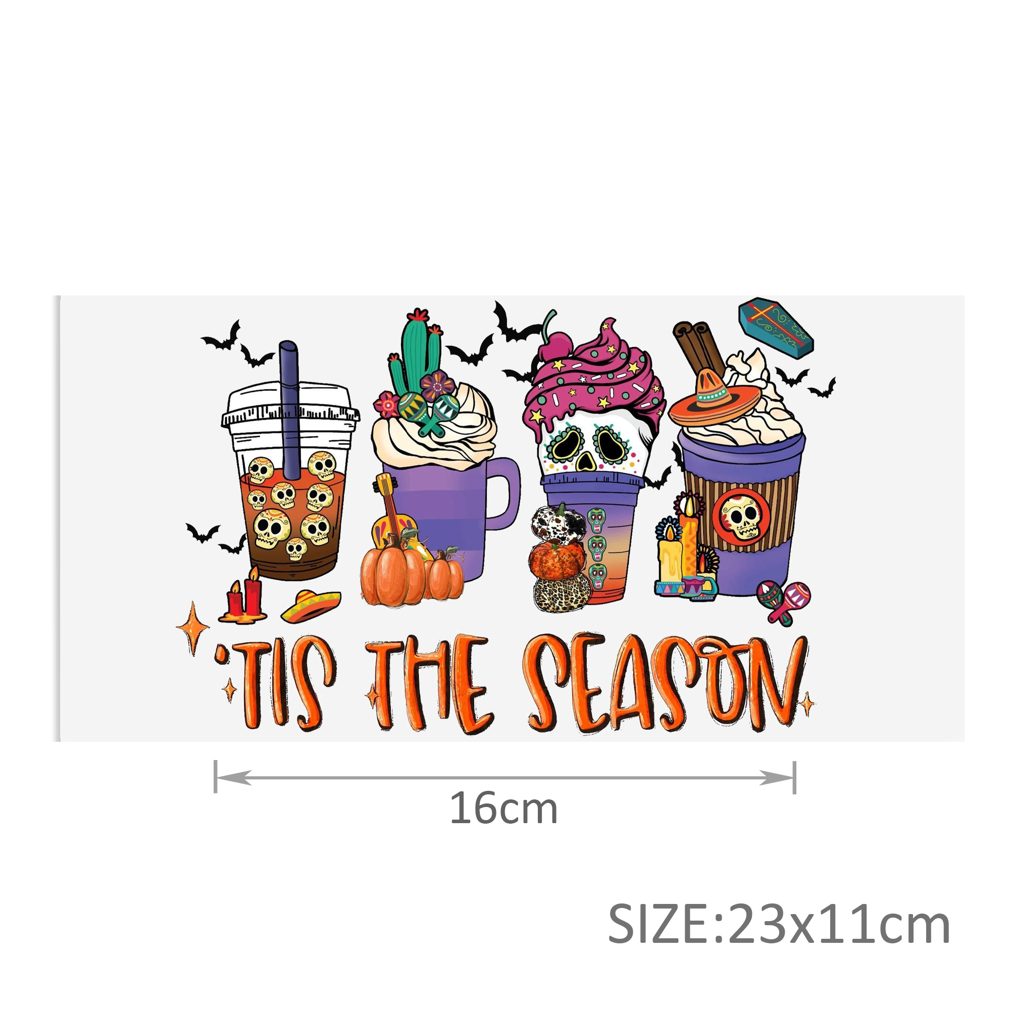 Halloween Skull DTF Sticker For Cups Cool Personalize UV Wrap Transfer Sticker Custom Labels DIY Logo Waterproof - Image 5