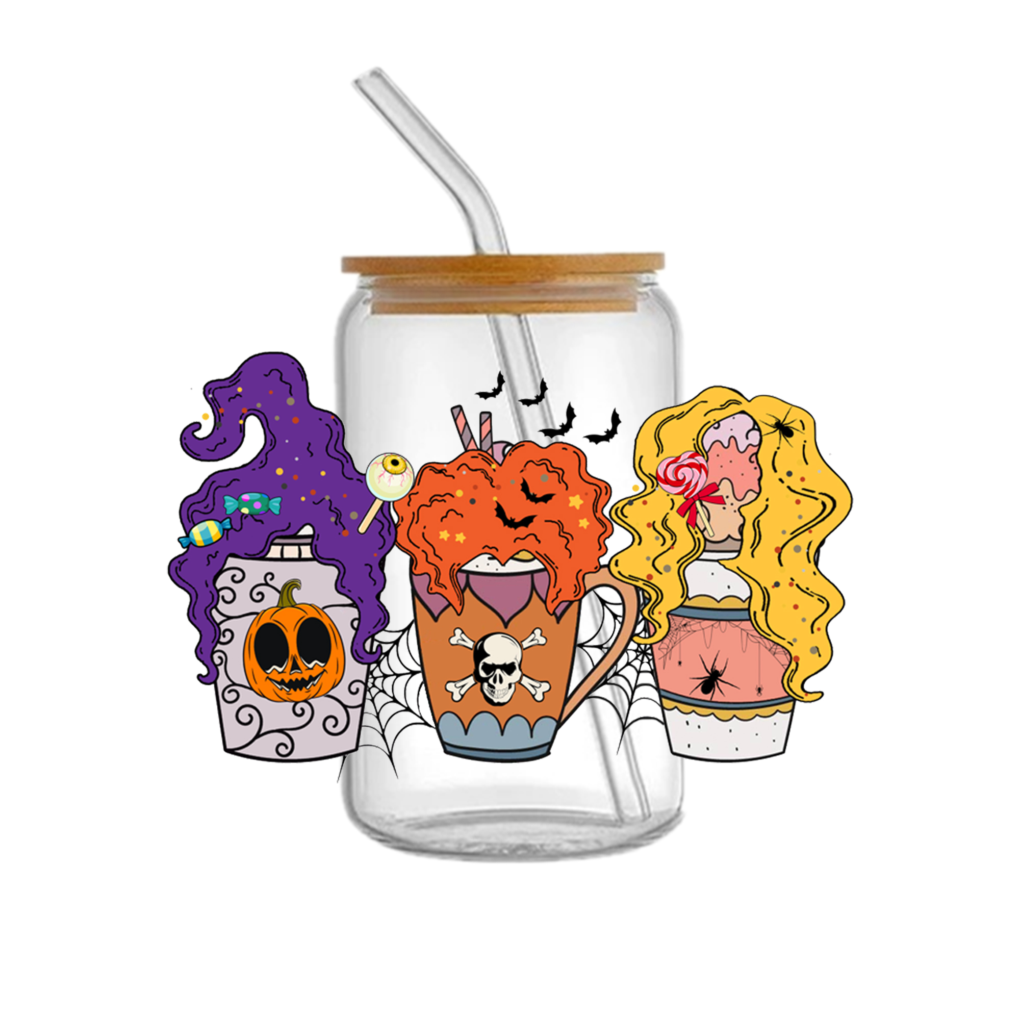 Halloween Skull DTF Sticker For Cups Cool Personalize UV Wrap Transfer Sticker Custom Labels DIY Logo Waterproof - Image 8