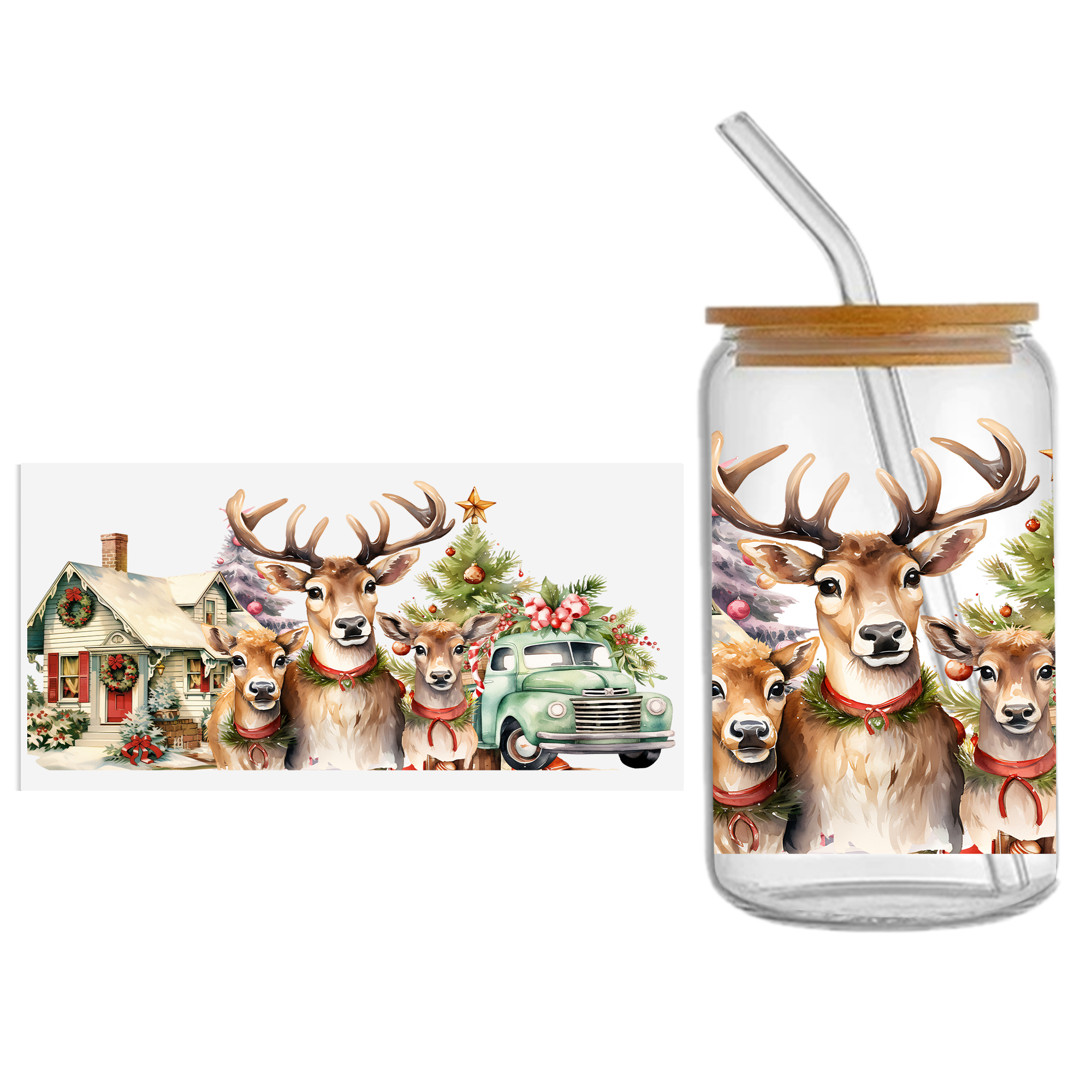Animal Reindeer Turkey UV DTF Sticker For 16oz Cups Wrap Transfer Sticker Custom Labels DIY Logo Waterproof - Image 13