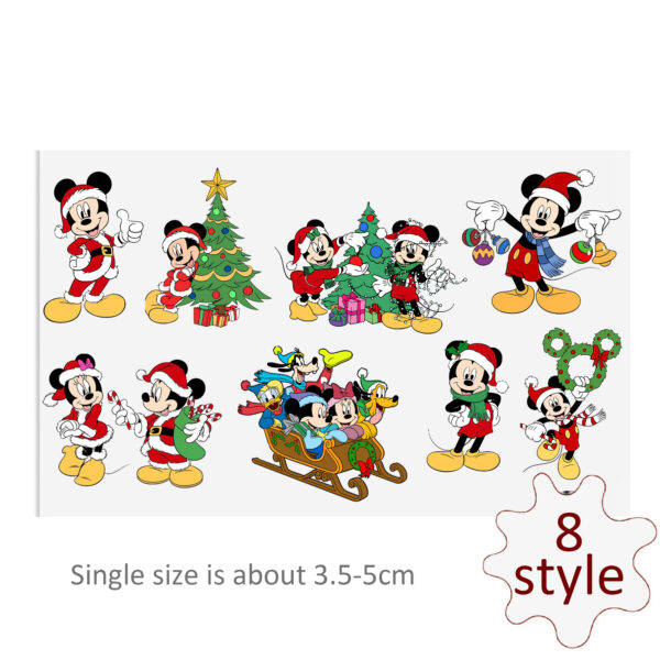 Disney Stitch Mickey Mouse UV DTF Stickers For Glass Cup Decoration Laptop Motorcycle Car Waterproof Sticker For Girl Kids