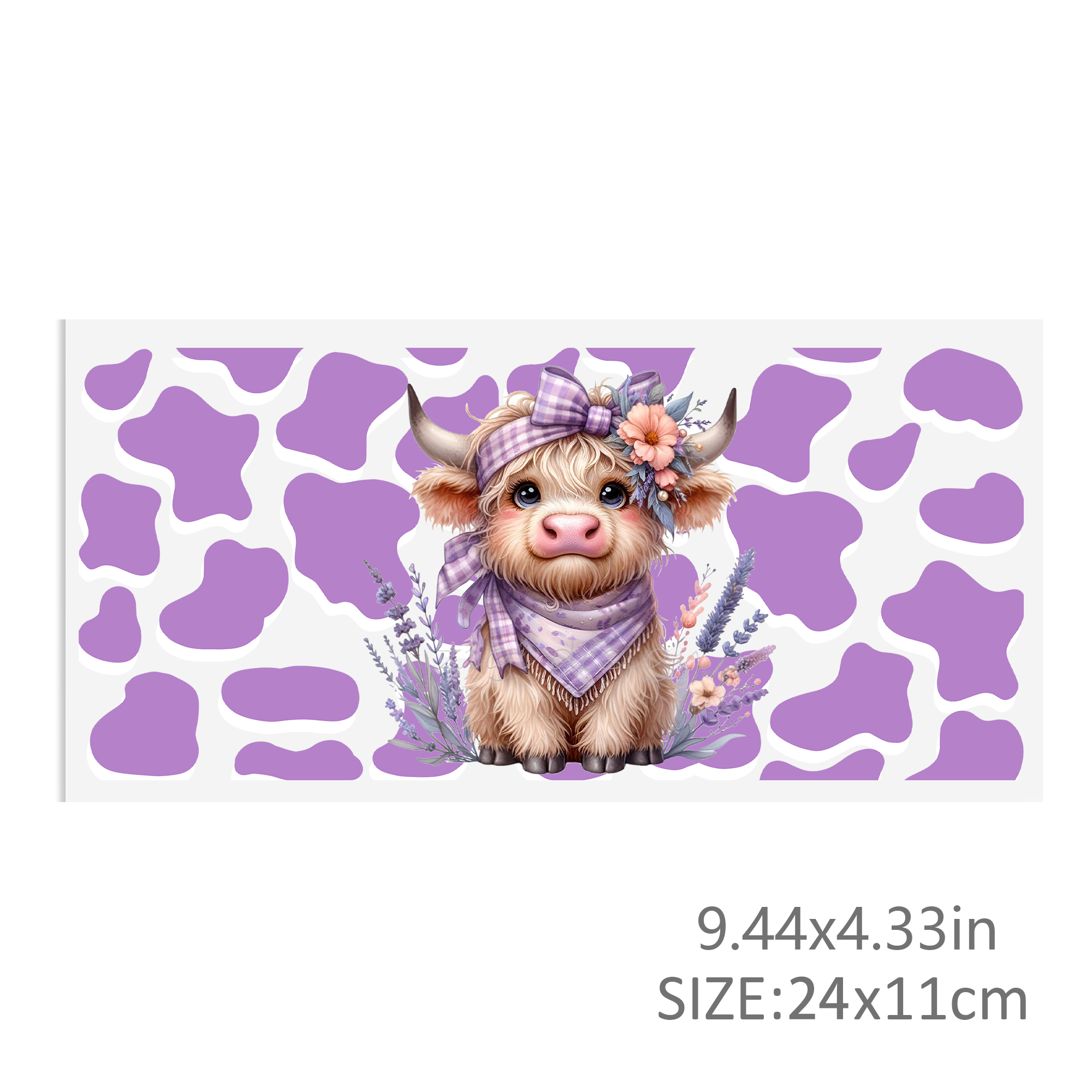 Cow Flower Waterproof Stickers UV DTF Sticker For 16oz Cups Transfer Sticker Custom Labels DIY Logo Waterproof - Image 4