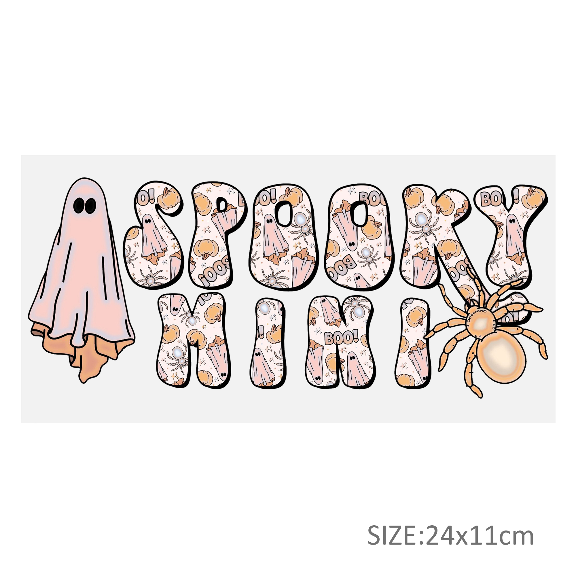 Pumpkin Spooky 16oz DTF Sticker Cups Cool Personalize UV Wrap Transfer Sticker Custom Labels DIY Logo Waterproof